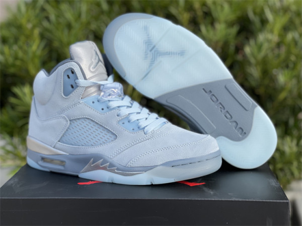 Authentic Air Jordan 5  Ice Blue/Graphite