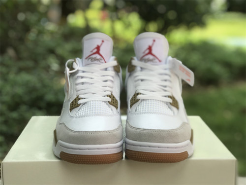 Authentic Nike SB x Air Jordan 4 White/Camel/Ashen