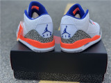 Authentic Air Jordan 3 White/Blue/Orange