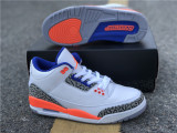 Authentic Air Jordan 3 White/Blue/Orange