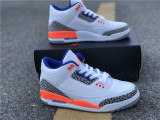 Authentic Air Jordan 3 White/Blue/Orange