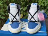 Authentic Travis Scott x Air Jordan 1 High OG White/Blue
