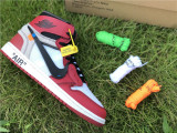 Authentic Air Jordan 1 High x OFF White White/Red Chicago