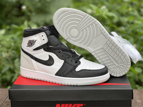 Authentic Air Jordan 1 High OG White/Grey/Black