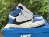 Authentic Travis Scott x Air Jordan 1 High OG White/Blue