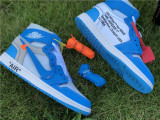 Authentic Air Jordan 1 High x OFF White UNC