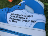 Authentic Air Jordan 1 High x OFF White UNC