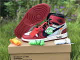 Authentic Air Jordan 1 High x OFF White White/Red Chicago