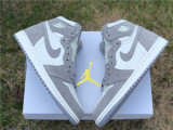 Authentic Air Jordan 1 High OG Ivory Pale/Grey-White