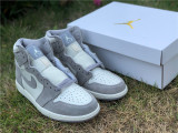Authentic Air Jordan 1 High OG Ivory Pale/Grey-White