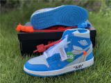 Authentic Air Jordan 1 High x OFF White UNC