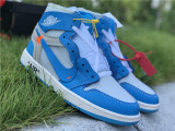 Authentic Air Jordan 1 High x OFF White UNC