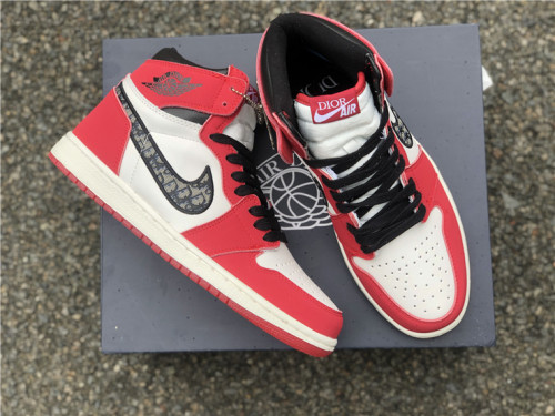 Authentic Dior x Air Jordan 1 High White/Red