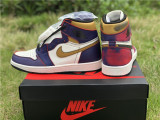 Authentic Air Jordan 1 High x Nike SB dunk OFF White/Purple Gold