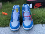 Authentic Air Jordan 1 High x OFF White UNC