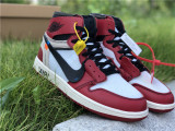 Authentic Air Jordan 1 High x OFF White White/Red Chicago