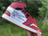 Authentic Air Jordan 1 High x OFF White White/Red Chicago