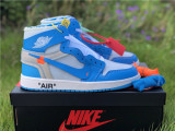 Authentic Air Jordan 1 High x OFF White UNC
