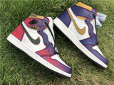 Authentic Air Jordan 1 High x Nike SB dunk OFF White/Purple Gold