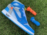 Authentic Air Jordan 1 High x OFF White UNC
