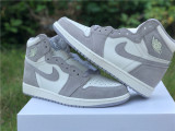 Authentic Air Jordan 1 High OG Ivory Pale/Grey-White