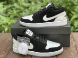 Authentic Air Jordan 1 Low Black/White/Grey