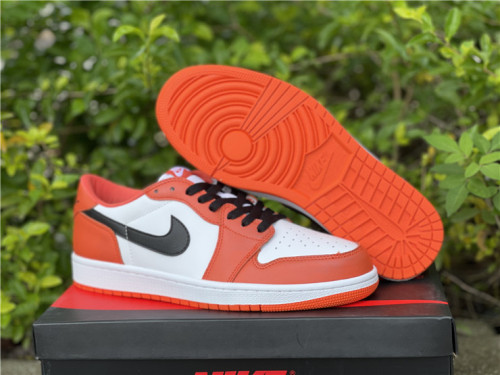 Authentic Air Jordan 1 Low Black/Orange/White
