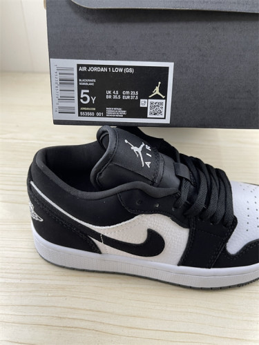 Authentic Air Jordan 1 Low Black/White
