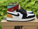 Authentic Air Jordan 1 High ZOOM AIR CMFT White/Black/Yellow