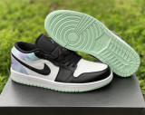 Authentic Air Jordan 1 Low White/Green/Black