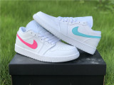 Authentic Air Jordan 1 Low White/Multi-Color