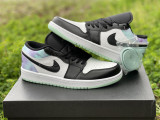 Authentic Air Jordan 1 Low White/Green/Black