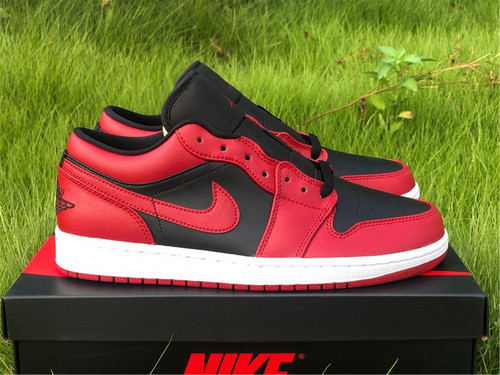 Authentic Air Jordan 1 Low Black/Red