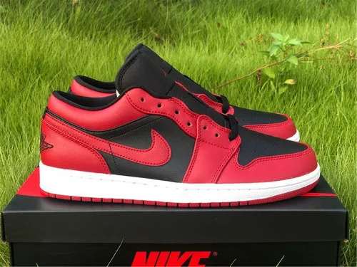 Authentic Air Jordan 1 Low Black/Red