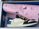 Authentic Travis Scott x Fragment x Air Jordan 1 Low Blue/White