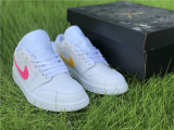 Authentic Air Jordan 1 Low White/Multi-Color