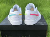 Authentic Air Jordan 1 Low White/Multi-Color
