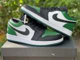 Authentic Air Jordan 1 Low Black/Green/White