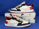 Authentic Travis Scott x Fragment x Air Jordan 1 Low White/Red