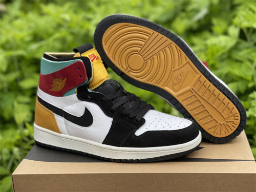 Authentic Air Jordan 1 High ZOOM AIR CMFT White/Black/Yellow