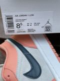 Authentic Air Jordan 1 Low White/Pink/Dark Blue