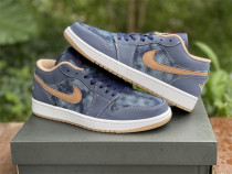 Authentic Air Jordan 1 Low Midnight Navy/Hemp