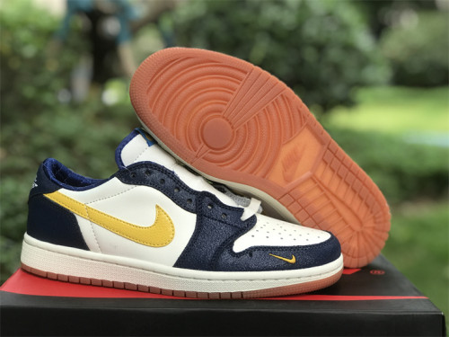 Authentic Air Jordan 1 Low OG Black/OFF White/Yellow