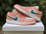 Authentic Air Jordan 1 Low White/Pink/Dark Blue