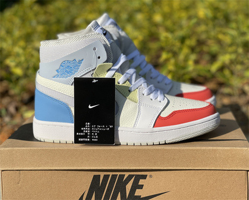 Authentic Air Jordan 1 High Zoom Comfort White/Red/Blue