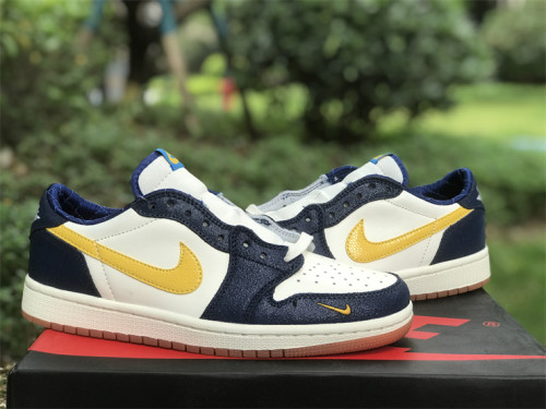 Authentic Air Jordan 1 Low OG Black/OFF White/Yellow