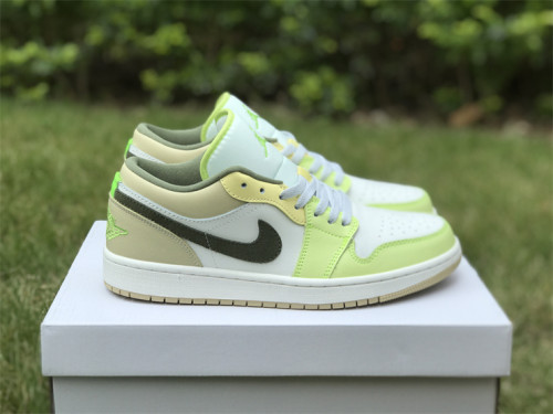 Authentic Air Jordan 1 Low Oil Green Sail