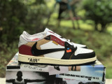 Authentic Air Jordan 1 x OFF-WHITE AJ1 OW UN White/Black/Red