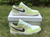 Authentic Air Jordan 1 Low Oil Green Sail
