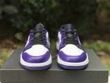 Authentic Air Jordan 1 Low Sport Royal  White/Purple